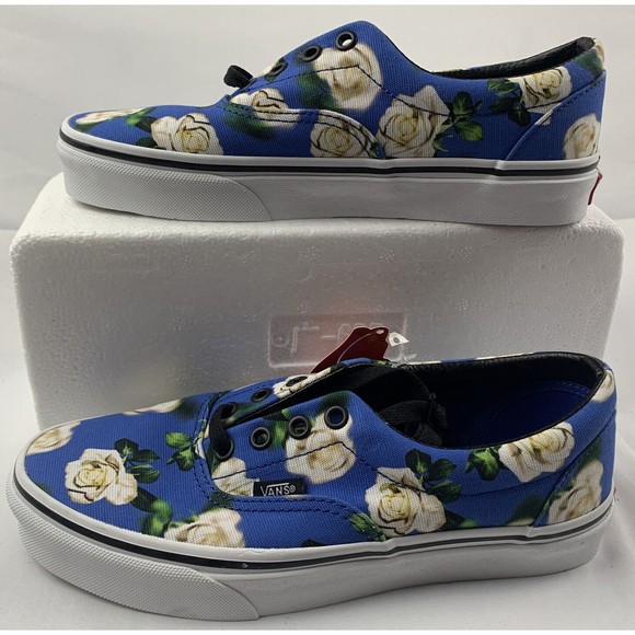 Vans Women's Era Romantic Floral Blue Multicolor Skate Shoes Size 7.5 Men Size 6 - Picture 2 of 7